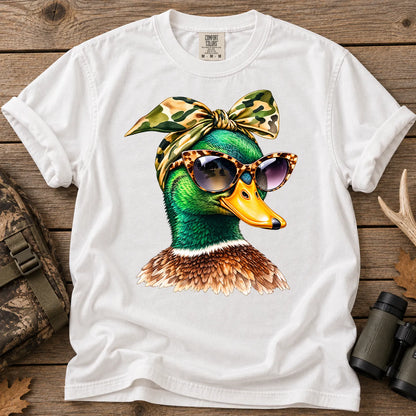 Funny Glam Mallard T-Shirt in White