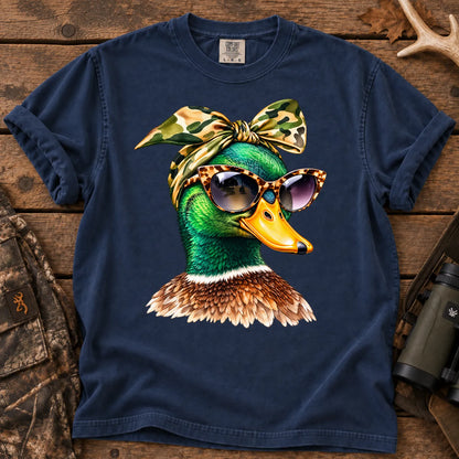 Funny Glam Mallard T-Shirt in True Navy
