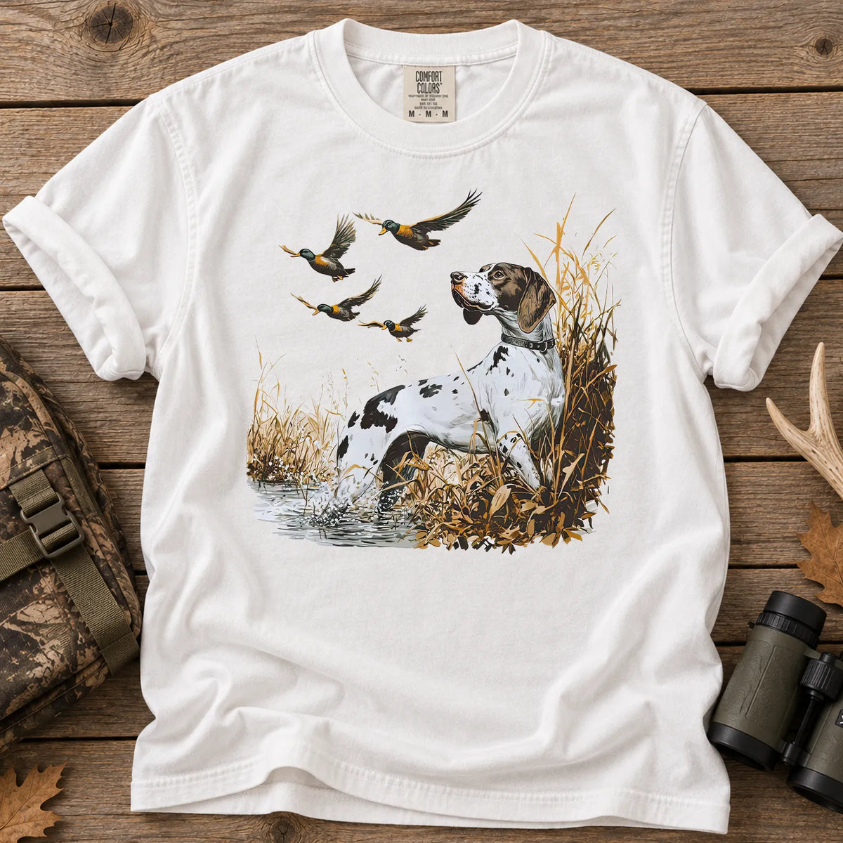 German Shorthaired Pointer Duck T-Shirt in White
