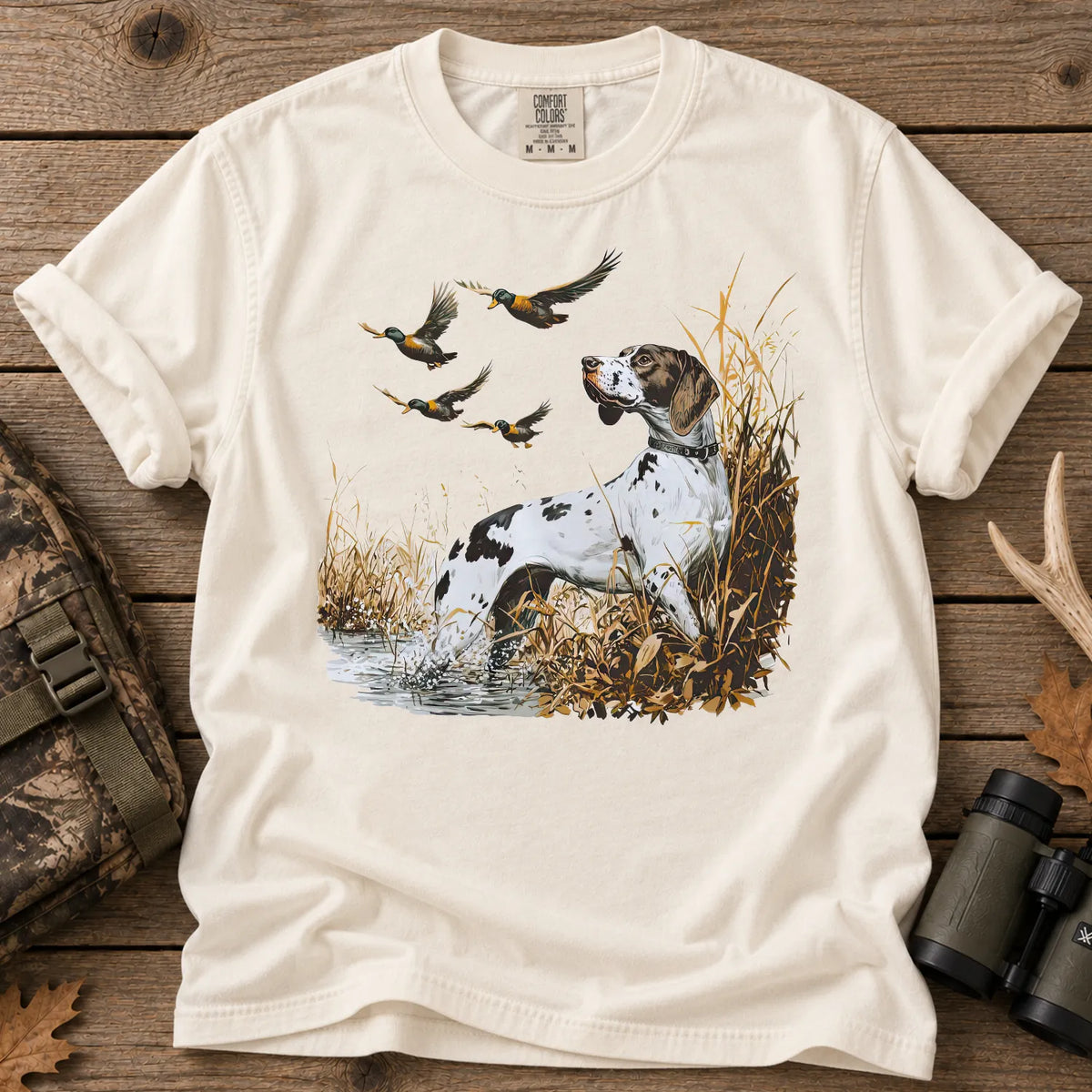 German Shorthaired Pointer Duck T-Shirt in Ivory