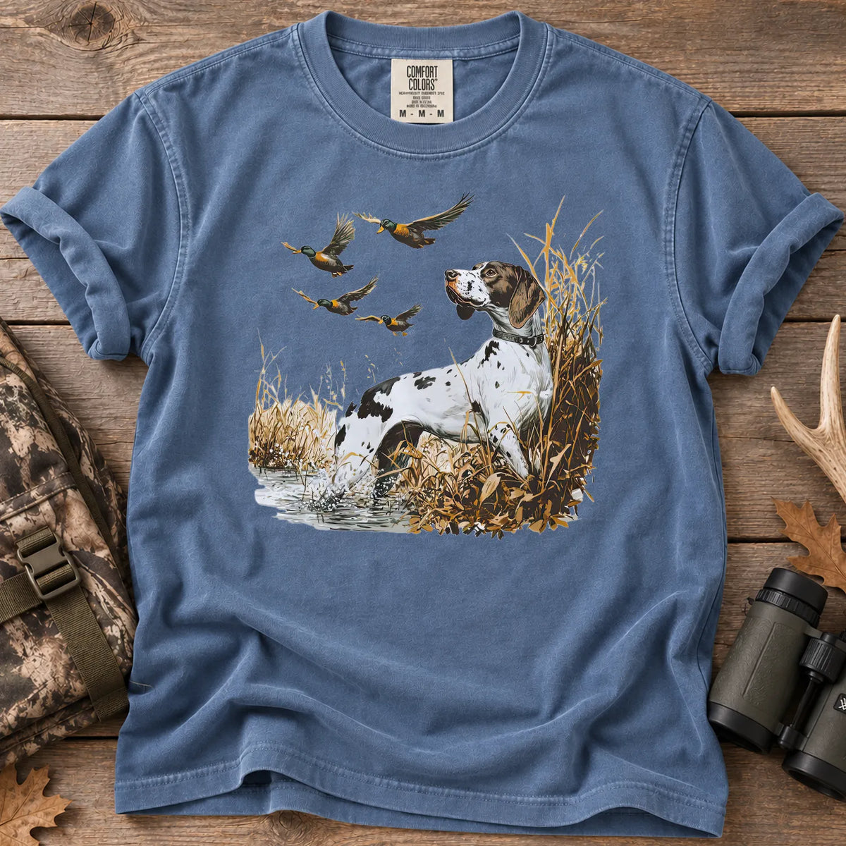German Shorthaired Pointer Duck T-Shirt in Blue Jean