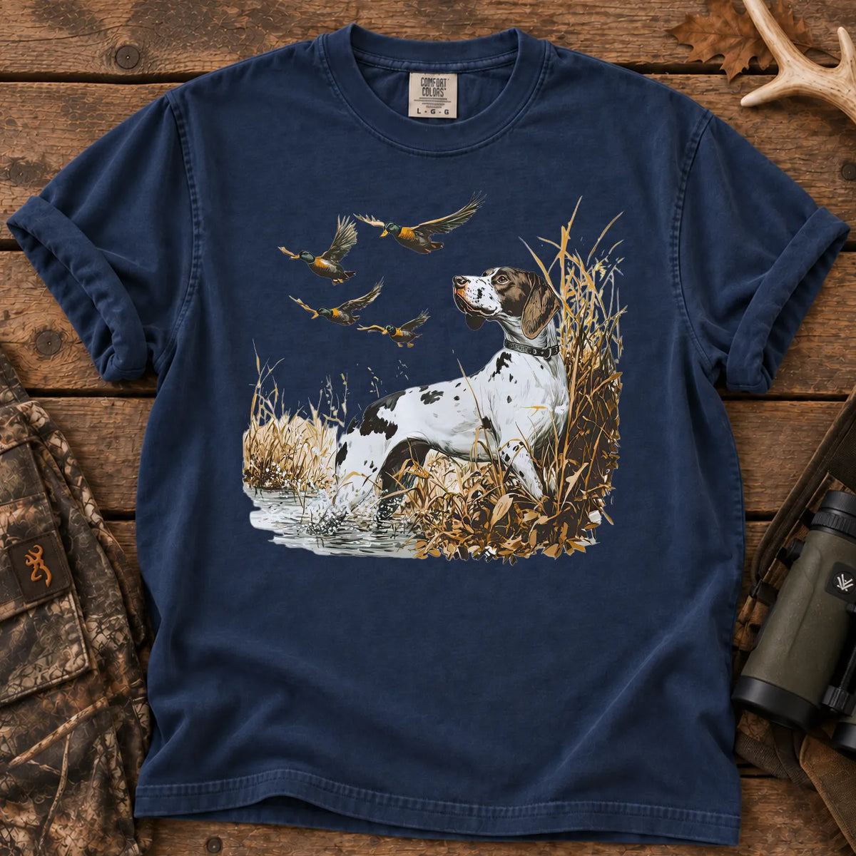 German Shorthaired Pointer Duck T-Shirt in True Navy
