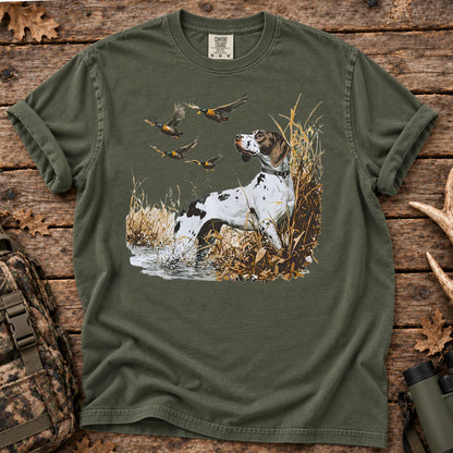 German Shorthaired Pointer Duck T-Shirt in Moss