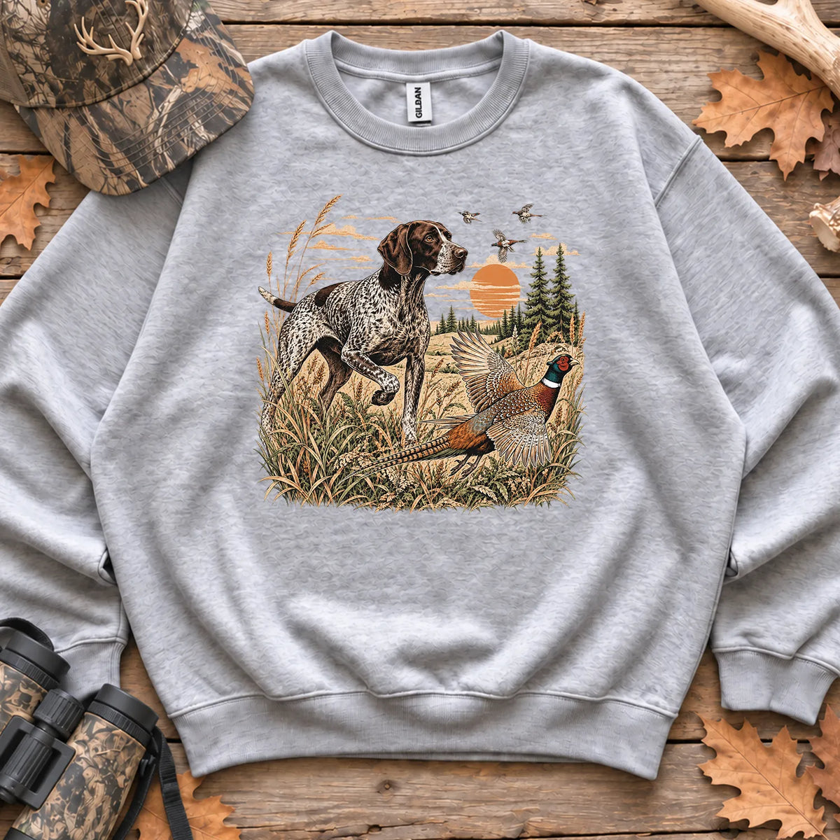 German Shorthaired Pointer Hunter Sweatshirt in Sport Grey