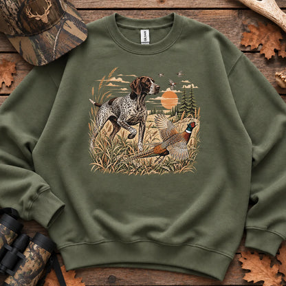 German Shorthaired Pointer Hunter Sweatshirt in Military Green