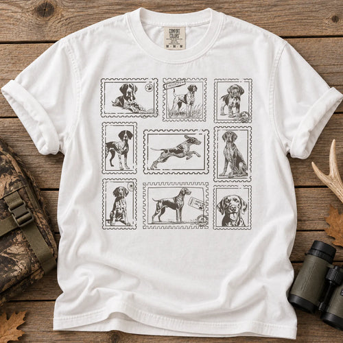 German Shorthaired Pointer Stamp T-Shirt in White