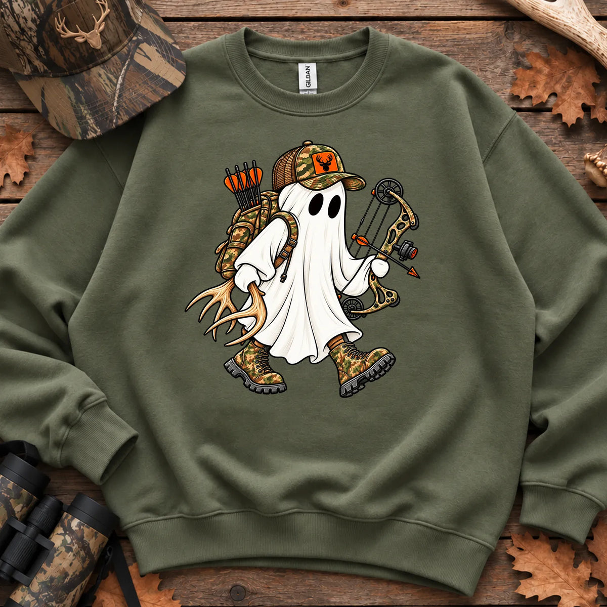 Ghost Hunter Sweatshirt in Military Green