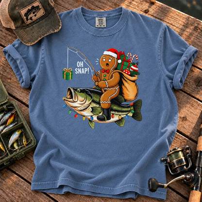 Gingerbread Bass Fishing T-Shirt in Blue Jean