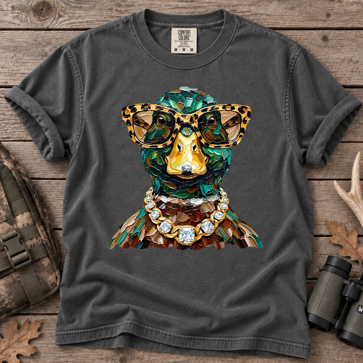 Glam Duck Hunting T-Shirt in Pepper