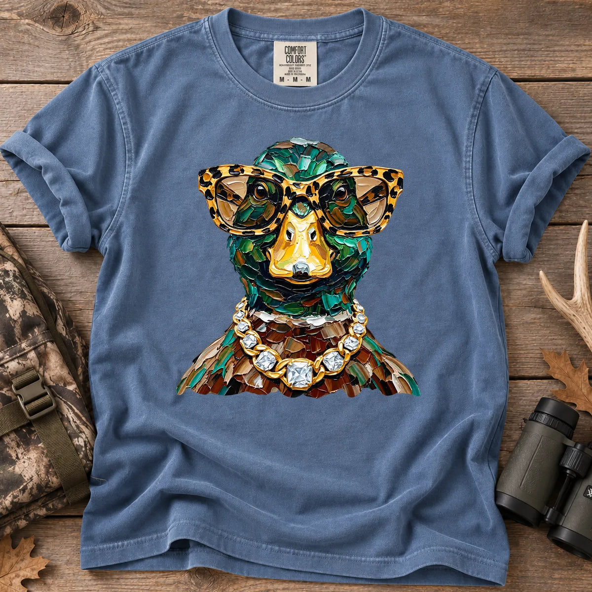 Glam Duck Hunting T-Shirt in Blue Jean
