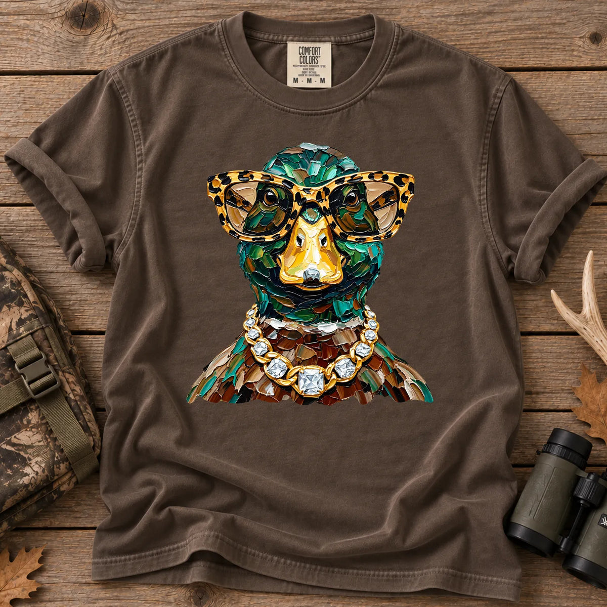 Glam Duck Hunting T-Shirt in Espresso