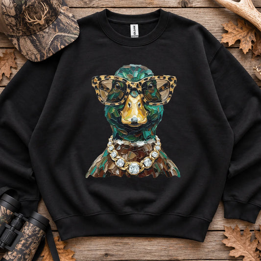 Glam Mallard Duck Sweatshirt in Black