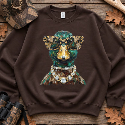 Glam Mallard Duck Sweatshirt in Dark Chocolate
