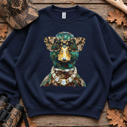 Glam Mallard Duck Sweatshirt in Navy
