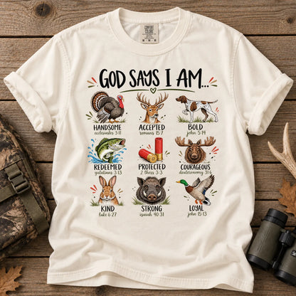 God Says I Am Hunting T-Shirt in Ivory