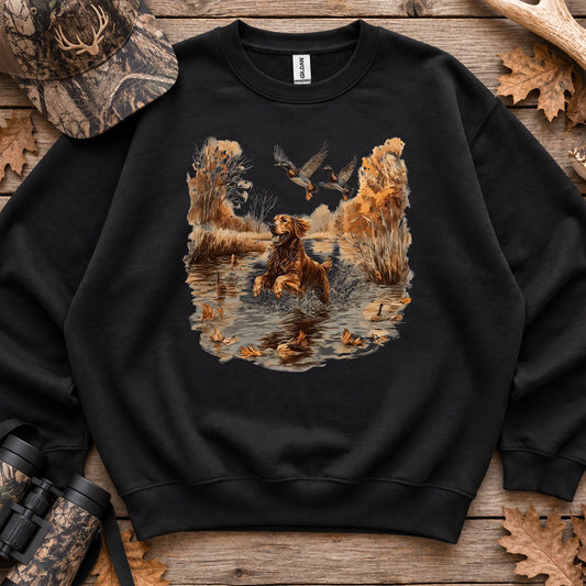 Golden Retriever and Mallards Sweatshirt in Black