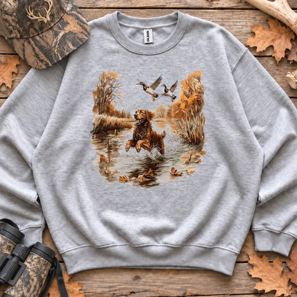 Golden Retriever and Mallards Sweatshirt in Sport Grey