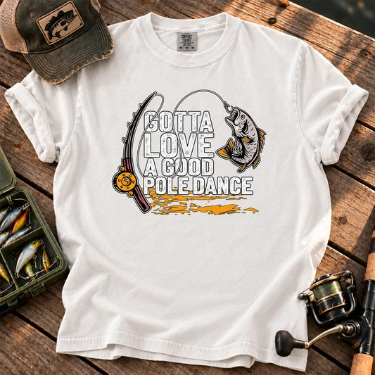 Good Pole Dance Fishing T-Shirt in White