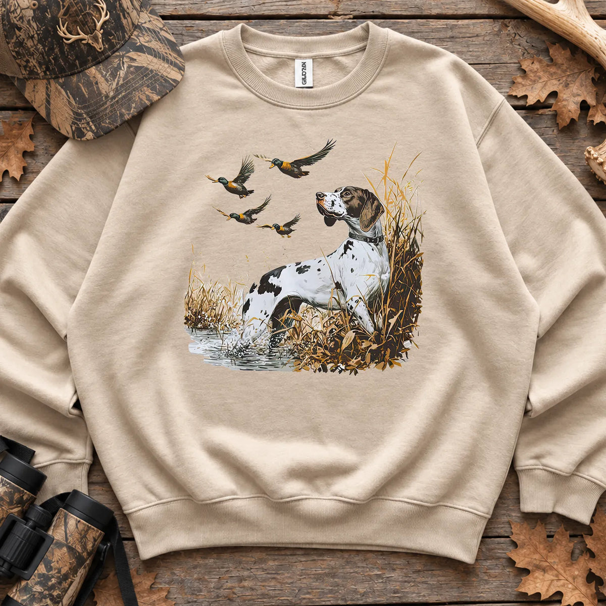 GSP and Mallard Ducks Sweatshirt in Sand
