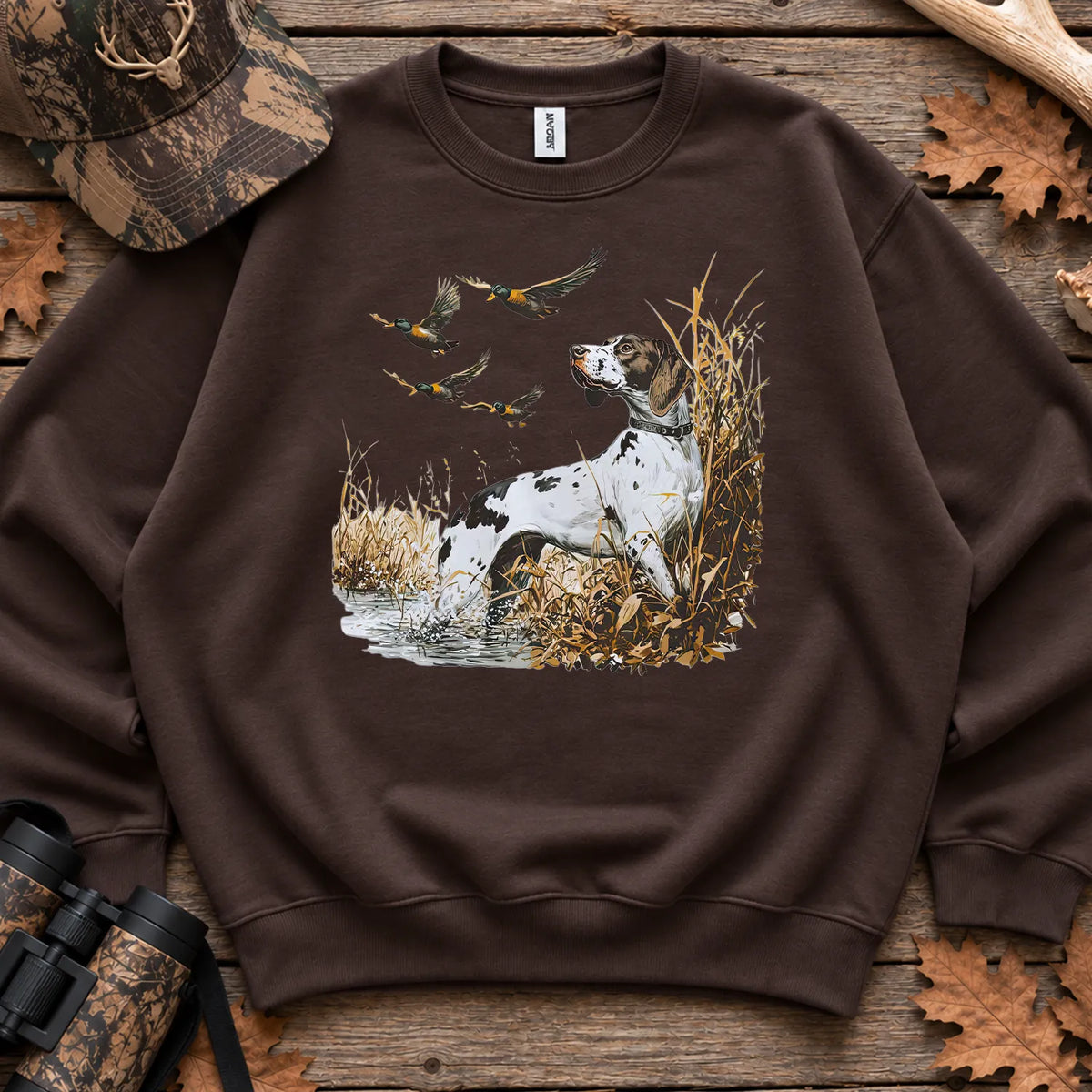 GSP and Mallard Ducks Sweatshirt in Dark Chocolate