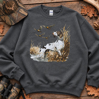 GSP and Mallard Ducks Sweatshirt in Dark Heather