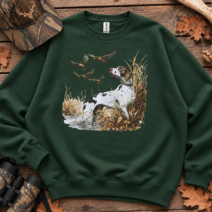 GSP and Mallard Ducks Sweatshirt in Forest Green