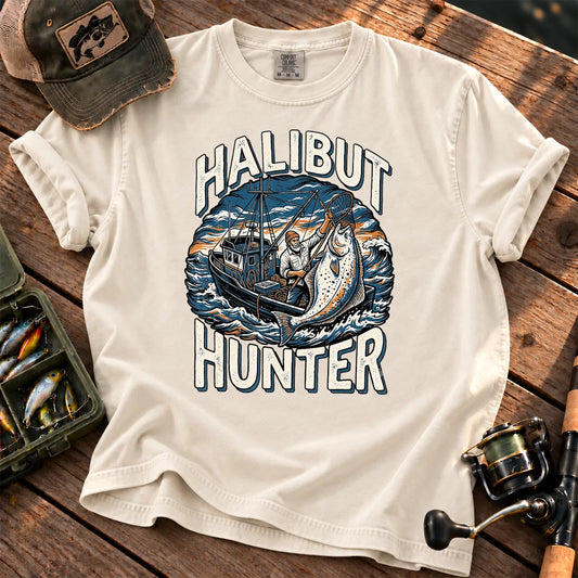 Halibut Hunter Fishing T-Shirt in Ivory