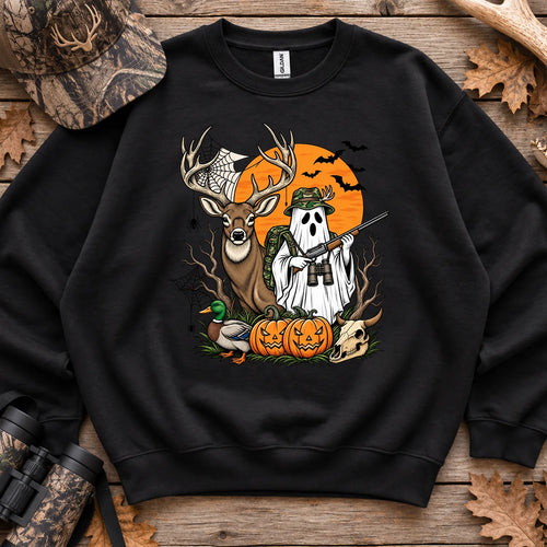 Halloween Deer Hunter Ghost Sweatshirt in Black