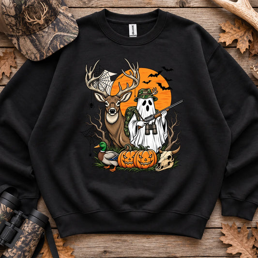 Halloween Deer Hunter Ghost Sweatshirt in Black