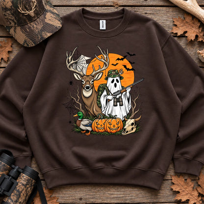 Halloween Deer Hunter Ghost Sweatshirt in Dark Chocolate
