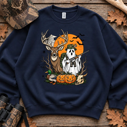 Halloween Deer Hunter Ghost Sweatshirt in Navy