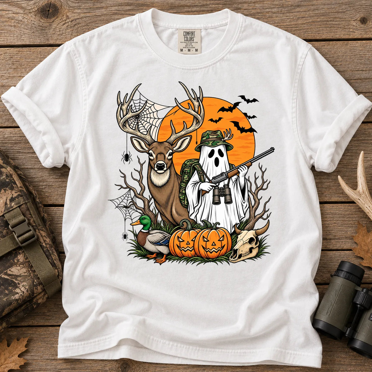 Halloween Deer Hunting T-Shirt in White