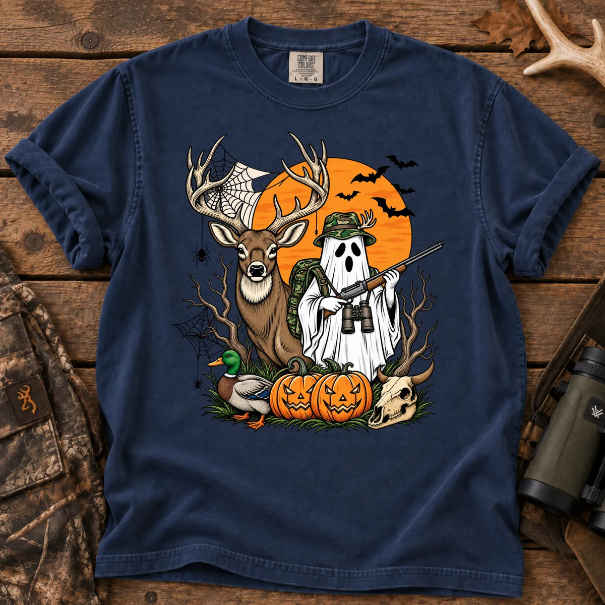 Halloween Deer Hunting T-Shirt in True Navy