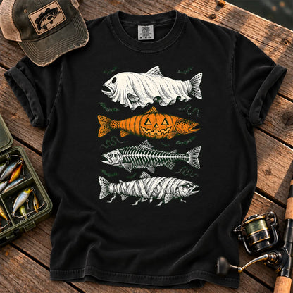Halloween Monster Fish T-Shirt in Black