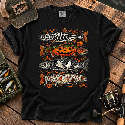 Halloween Monster Trout T-Shirt in Black