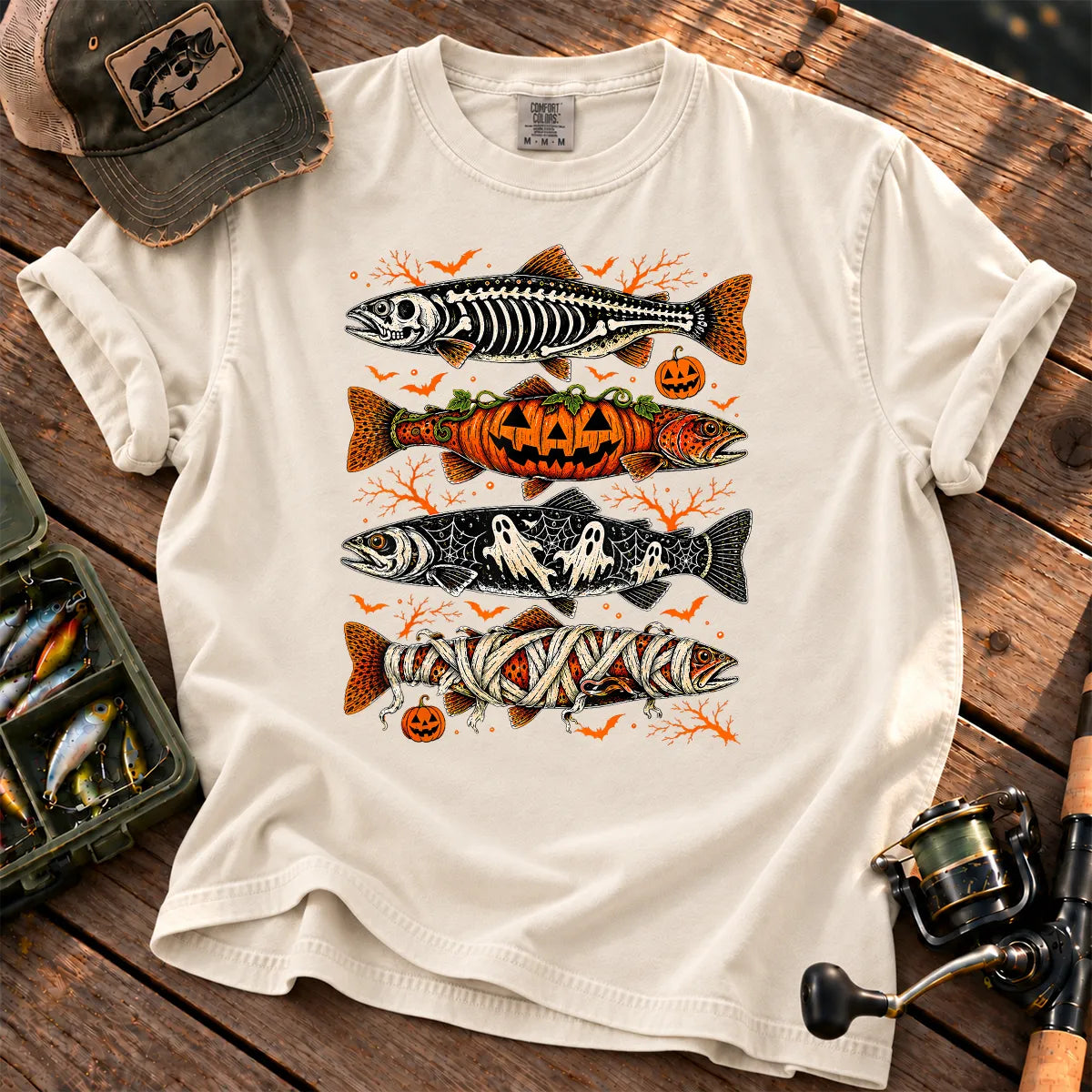 Halloween Monster Trout T-Shirt in Ivory