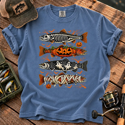 Halloween Monster Trout T-Shirt in Blue Jean