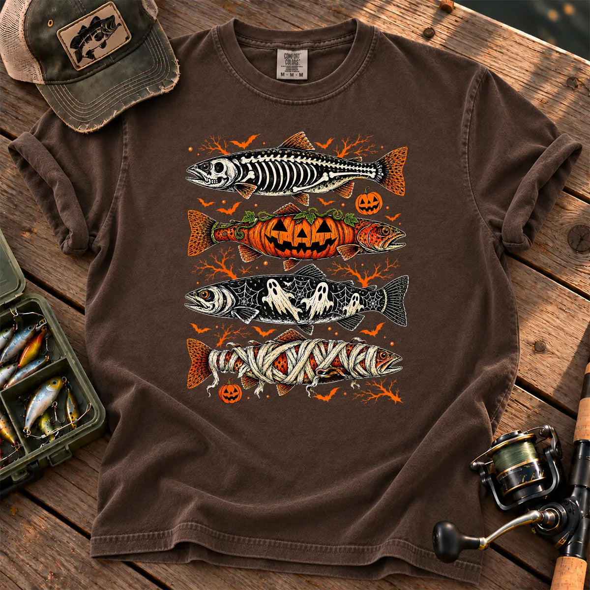Halloween Monster Trout T-Shirt in Espresso