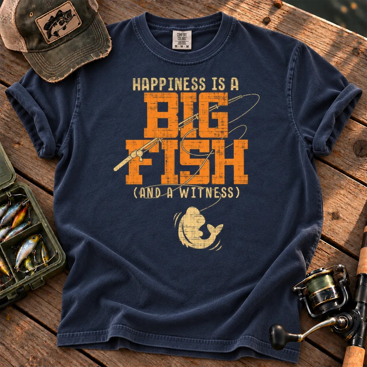 Happiness Is a Big Fish T-Shirt in True Navy
