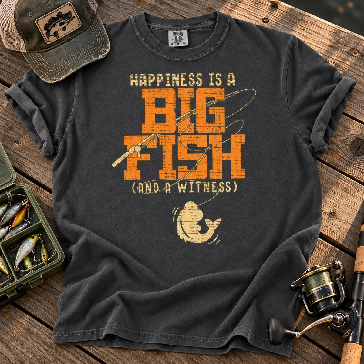 Happiness Is a Big Fish T-Shirt in Pepper