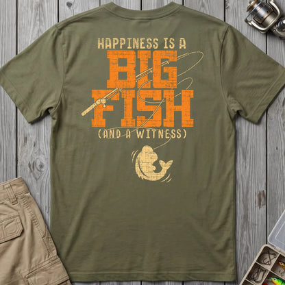 Happiness Is a Big Fish T-Shirt in Military Green