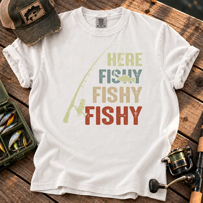 Here Fishy Fishy Fishy T-Shirt in White