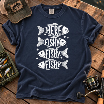 Here Fishy Fishy Stack T-Shirt in True Navy