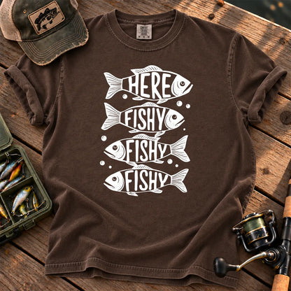 Here Fishy Fishy Stack T-Shirt in Espresso