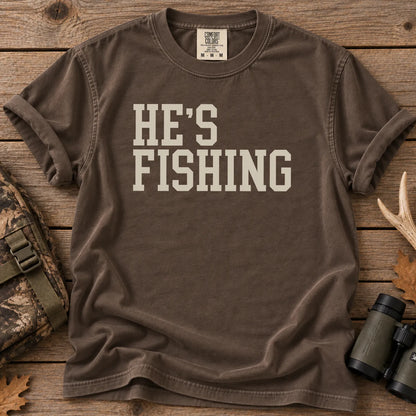 He's Fishing Camo T-Shirt in Espresso