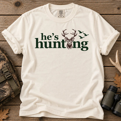 He's Hunting Antler T-Shirt in Ivory