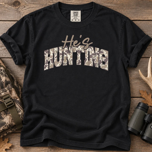 He's Hunting Block T-Shirt in Black