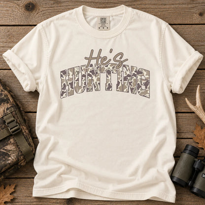 He's Hunting Block T-Shirt in Ivory