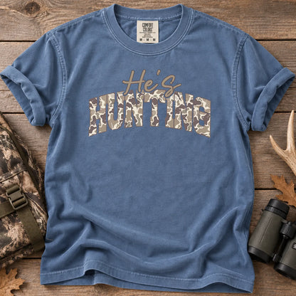 He's Hunting Block T-Shirt in Blue Jean