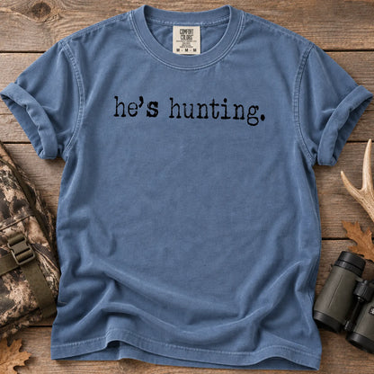 He's Hunting Camo T-Shirt in Blue Jean